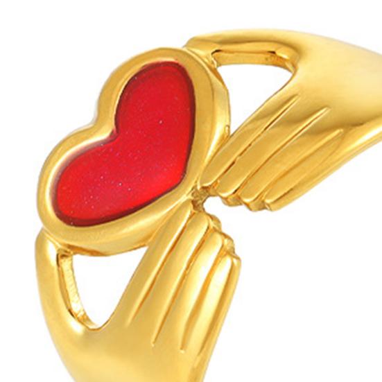Holding Heat Hands Open Women Adjustable Ring for Enamel