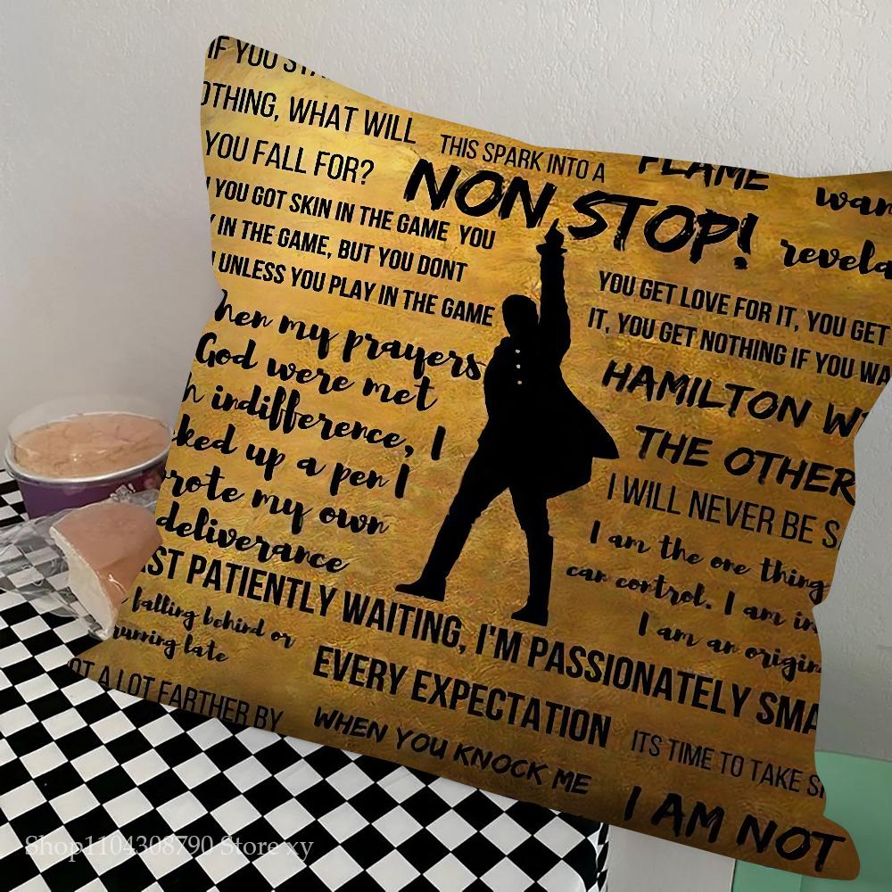 American Musical Hamilton Pillow Case Square Pillow Bedroom Sofa Leisure Comfort Cushion Car Living Room Home Decoration