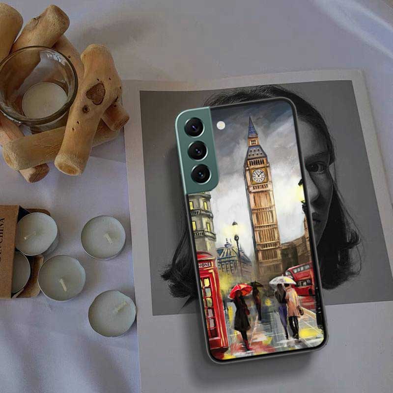 

Artist London Painting Oil Painting Phone Case For Samsung Galaxy S22 S25 Ultra S21 S10 Plus S26 Edge S20 S23 S24 FE Cover S Samsung S20 FE