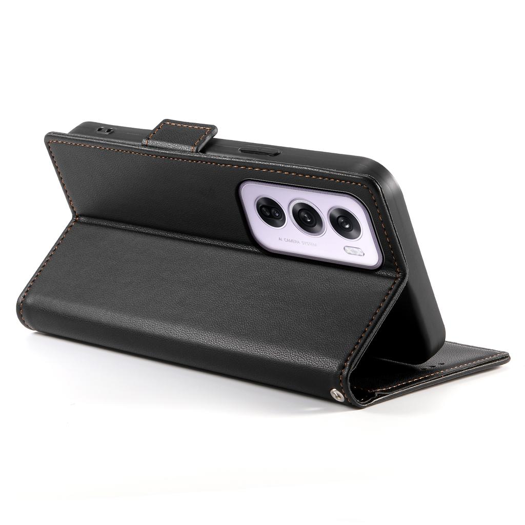 DF-010 For Oppo Reno12 Pro 5G (Global) Case PU Leather Stand Phone Cover with Wallet