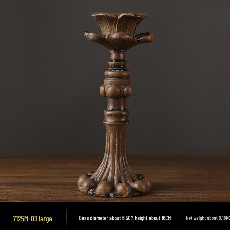 Vintage French Candelabra Ornament – Romantic European Candle Holder for Table Decor and Photo Props