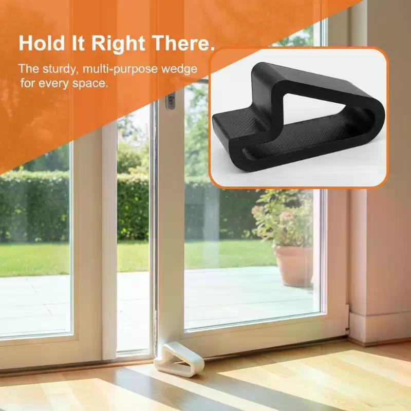 1/2/4pcs Heavy Duty Door Stopper Non-Slip Balcony Window Door Wedge Easy Install For Home Office Bathroom Kitchen Track Lock