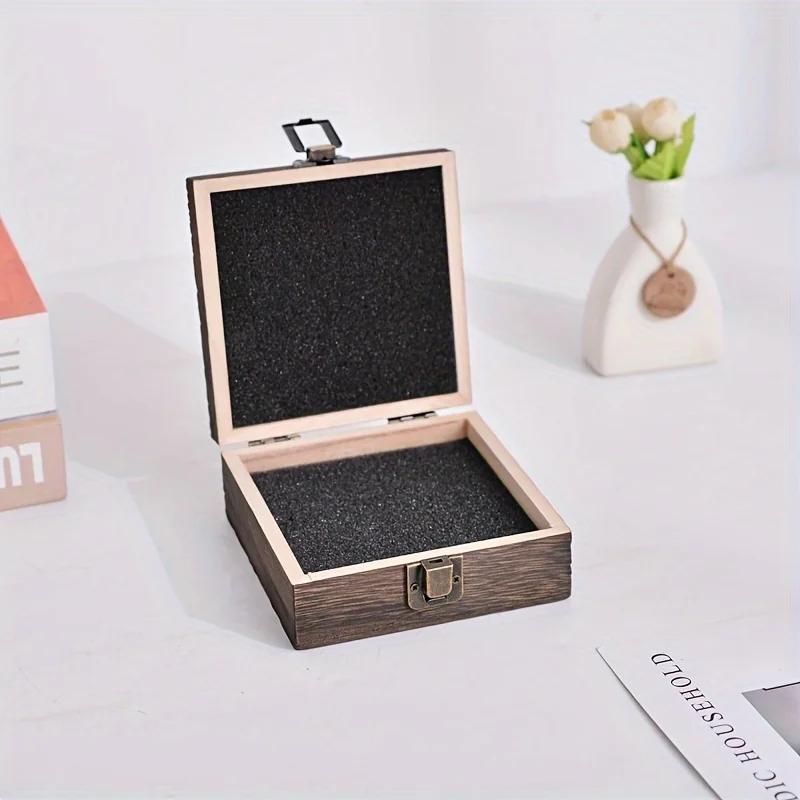 1 ks Vintage šperkovnice z paulovnie pálené dřevěným uhlím s výklopným víkem, úložný box z masivního dřeva, suvenýr, dekorativní řezbářské řemeslo, organizér