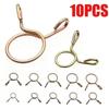 10Pcs Spring Hoop Hose Clamp Zinc Plated Pipe Clip Fuel Tube Water Pipe Air Tubing Fixed Clip Assortment Kit Home Hardware
