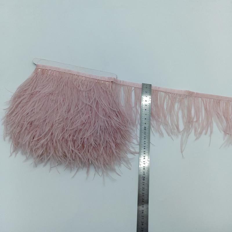 Feather1meter Dyed Colorful Ostrich Feathers Trim Ribbon for Dress Clothing Decoration Sewing Needlework Handicraft Accessories10-15cm