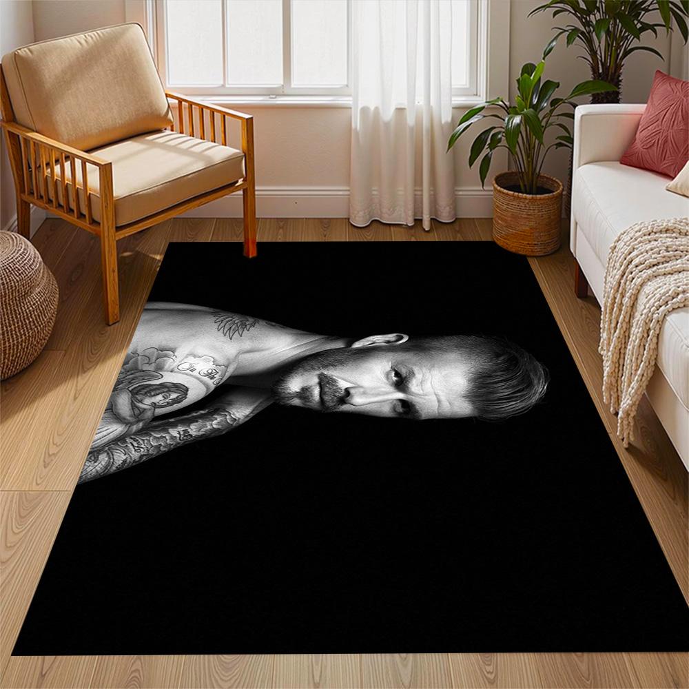 Man Black White Carpet Design for Dining Room Playrooms Decorate room Study room Anti-slip Rug Office home decor