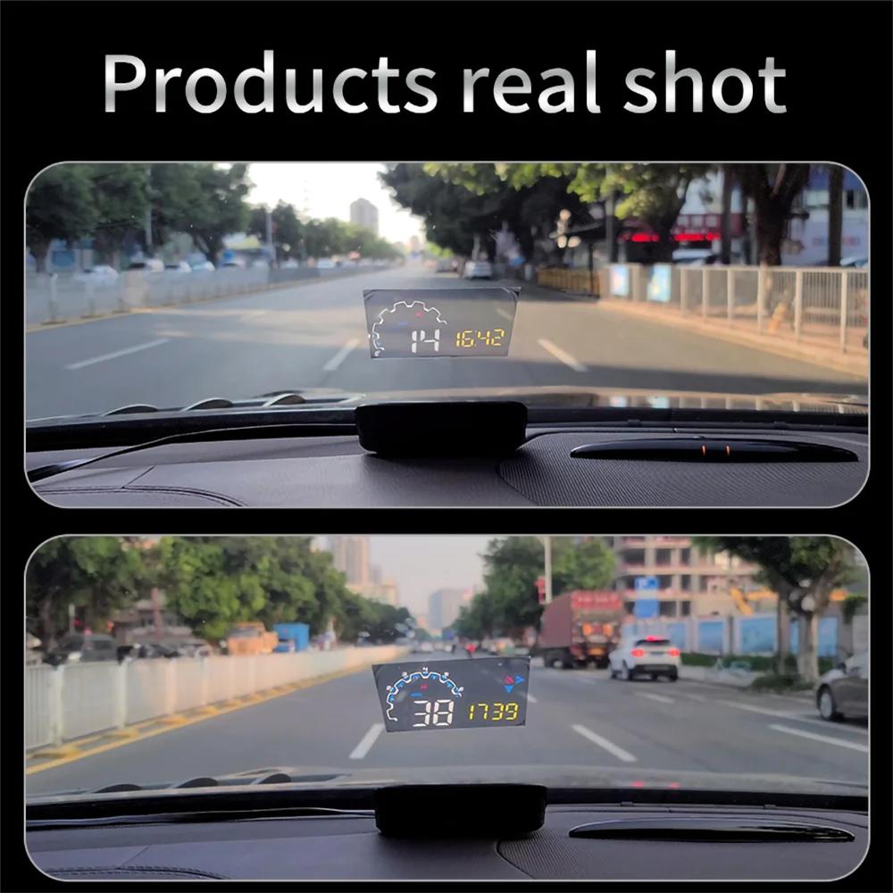M20 Head Up Display Car Universal Dual System 3.5 Inches HUD, Speedometer OBD2 GPS Interface, Speed MPH, Engine RPM, Compass, OverSpeed Warning