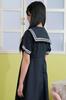 A&TCollection Kami Girls' School Elementary School Uniform, Navy Blue Sailor Suit, Size M, Women's Cosplay Costume