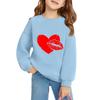 Girls Round Neck Pullovers For Kids Printed Baby Tops Valentine's Day