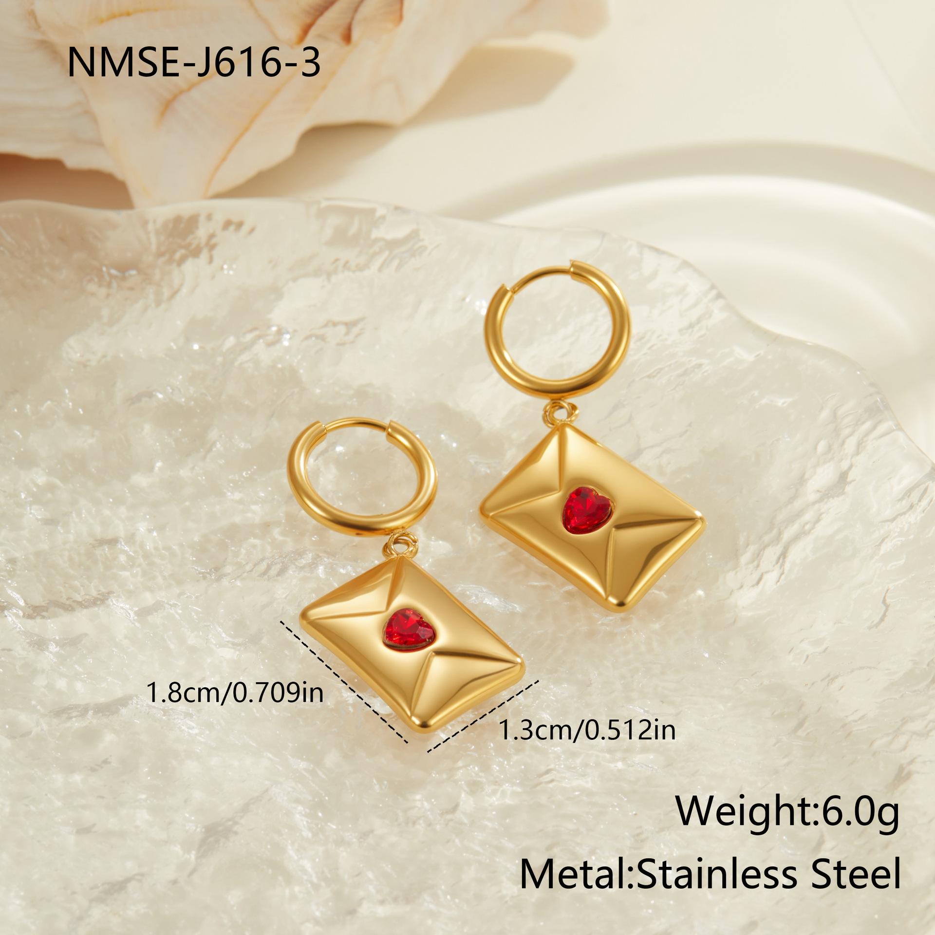 GEMCHIC Women s Stainless Steel Envelope Heart Letter Earrings 18K Gold Plated Fashion Jewelry