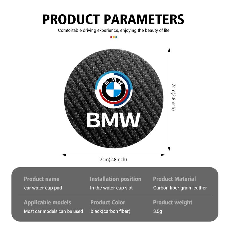 For BMW M E46 E90 E60 Car Sticker For BMW F40 F30 F34 G42 G05 G06 G07 G20 G30 G32 G22 G23 Car Coaster Water Cup Bottle Holder Anti-slip Pad Mat BD-TX