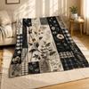 Blumen-Karomuster Patchwork Korallenfleece Decke Bauernhaus Dekor