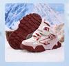Girls' High-Top Waterproof Winter Snow Boots with Velvet Lining and Leather Surface