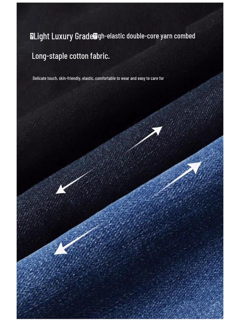 Women's High Waist Slim Fit Black Cigarette Pants with Plus Velvet for Autumn/Winter 2025