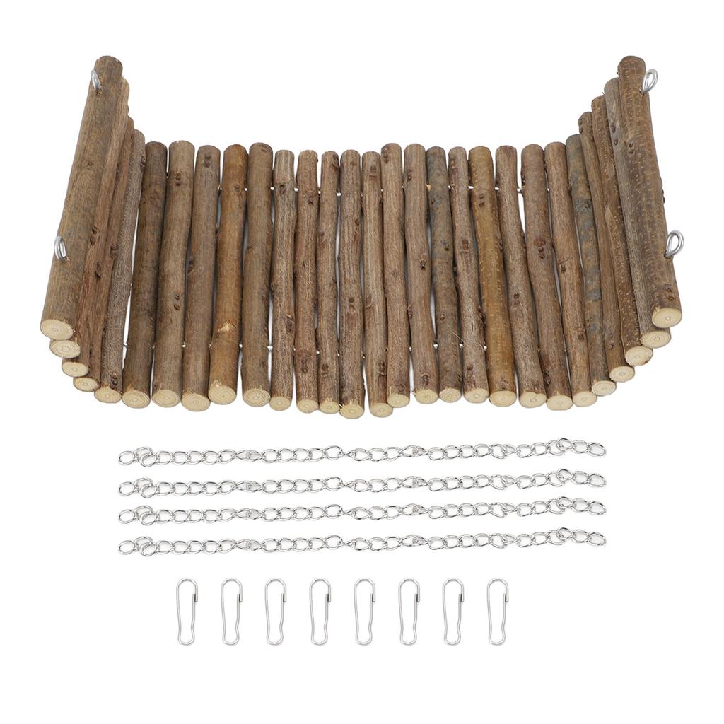 Wooden Guinea Pig Swing Toys Hamster Hanging Hammock Chinchilla Chew Toys for Dwarf Rabbit Small