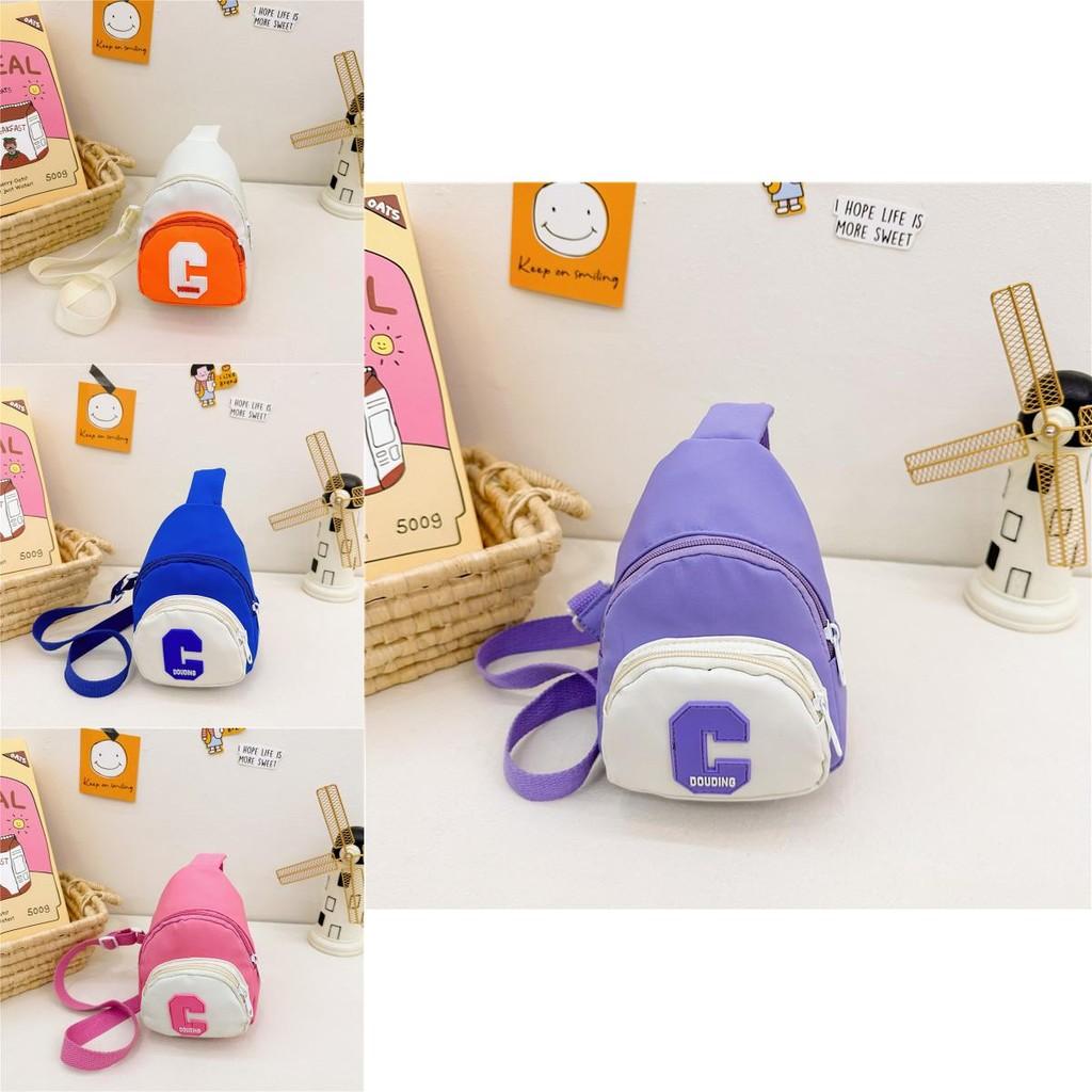 Trendy Children's Nylon Crossbody Bag For Boys With Colorful Letter Design And Breathable Material