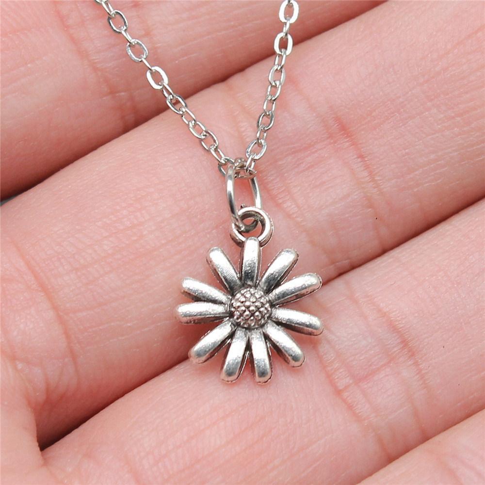 Tree of Life Plant Growth Pendant Antique Silver Metal Girls Choker Necklace Trendy Boho Gift