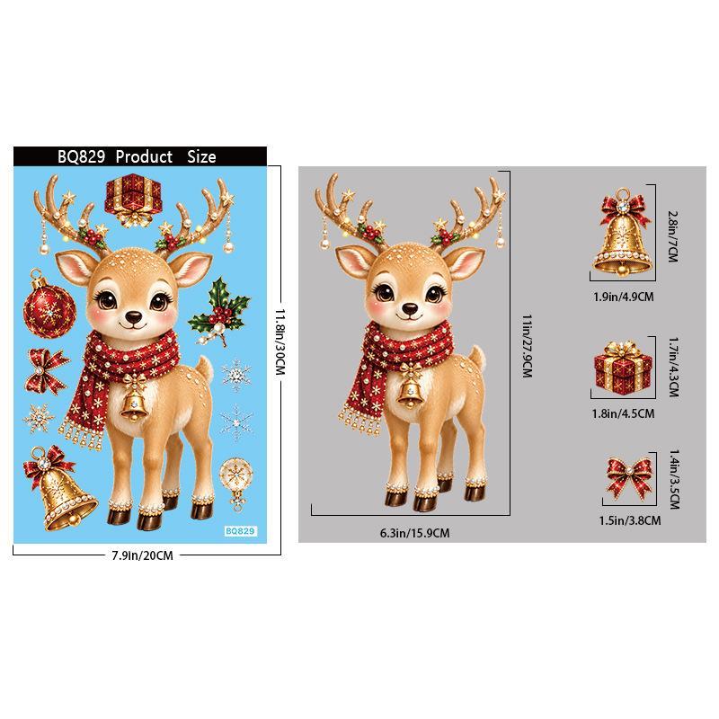 Natale 2027 Nuovi Adesivi per Finestra Babbo Natale Carino Renna Pupazzo di Neve Fiocco di Neve Xmas Adesivi per Vetro Decorazioni per Finestre di Casa Negozio Invernali Regali
