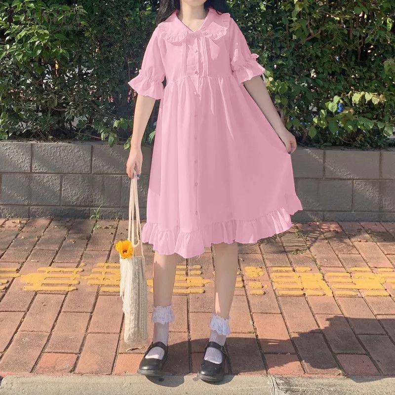 Buy ZANZEA Korean Fashion Dress Women 