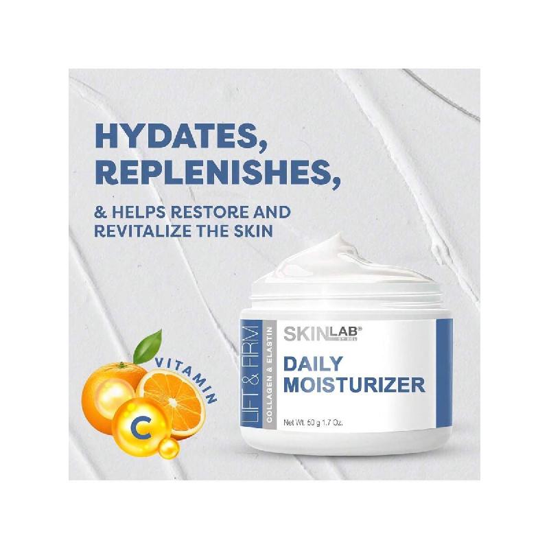 Skin&Lab Lift & Firm HYDRATANT QUOTIDIEN 50g-Collagène Hydrolysé & Élastine, Vitamine C Et Vitamine E Pour Hydrater, Adoucir&Apaiser Les Ridules Et