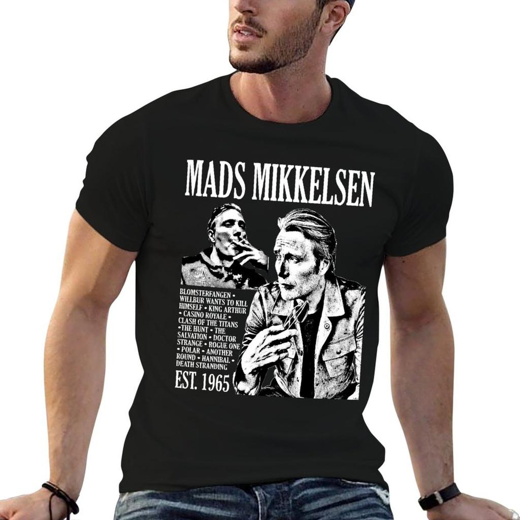 Mads Mikkelsen poster design T-Shirt man t shirts cotton man t shirt summer t shirt man casual
