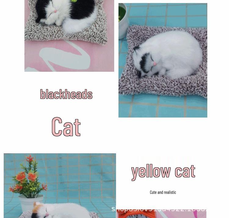 Simulovaná mňoukající kočka plyšová hračka s bambusovým uhlím sáček ozdoba pro děti