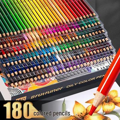 Matite Colorate Brutfuner 180 a Base Oleosa Non Idrosolubili per Disegno Artistico e Graffiti, Transfrontaliere.