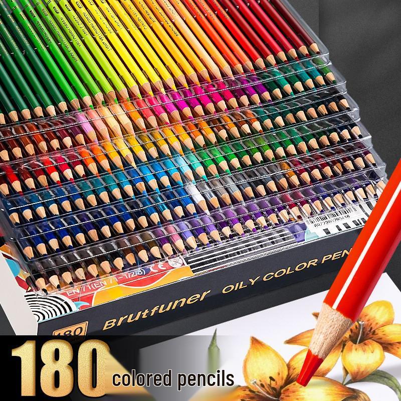 Cross-border Brutfuner 180 Oil-Based Non-Water-Soluble Colored Pencils for Art and Graffiti Drawing.