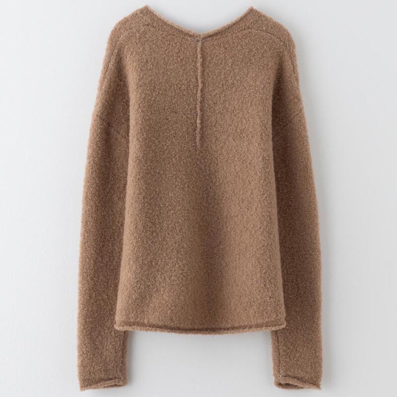 Sinuofude Women's V-Neck Lamb Wool Blend Knit Sweater