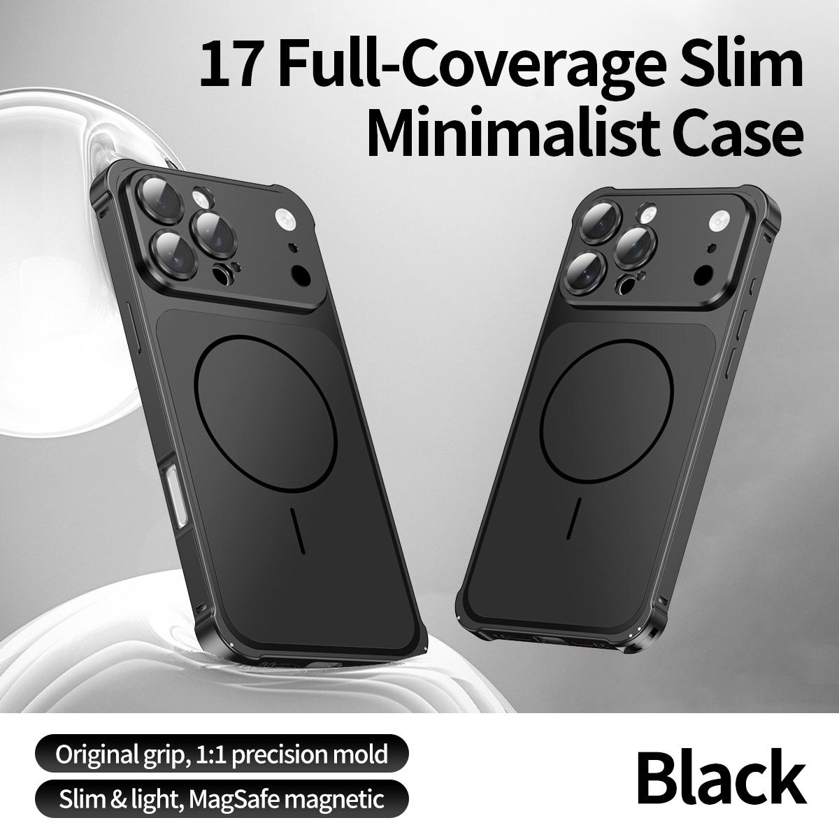 iPhone 17 Pro Max Metal Frame with Large Window Frosted Magnetic Case 15 Pro