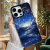 Phone Case: 2D Flat Design Suitable for iPhone 18, 17, 16, 15, 14, 13 Pro, Color Silver Protective Case, Couple Style, Dreamy Starry Sea, Christmas an