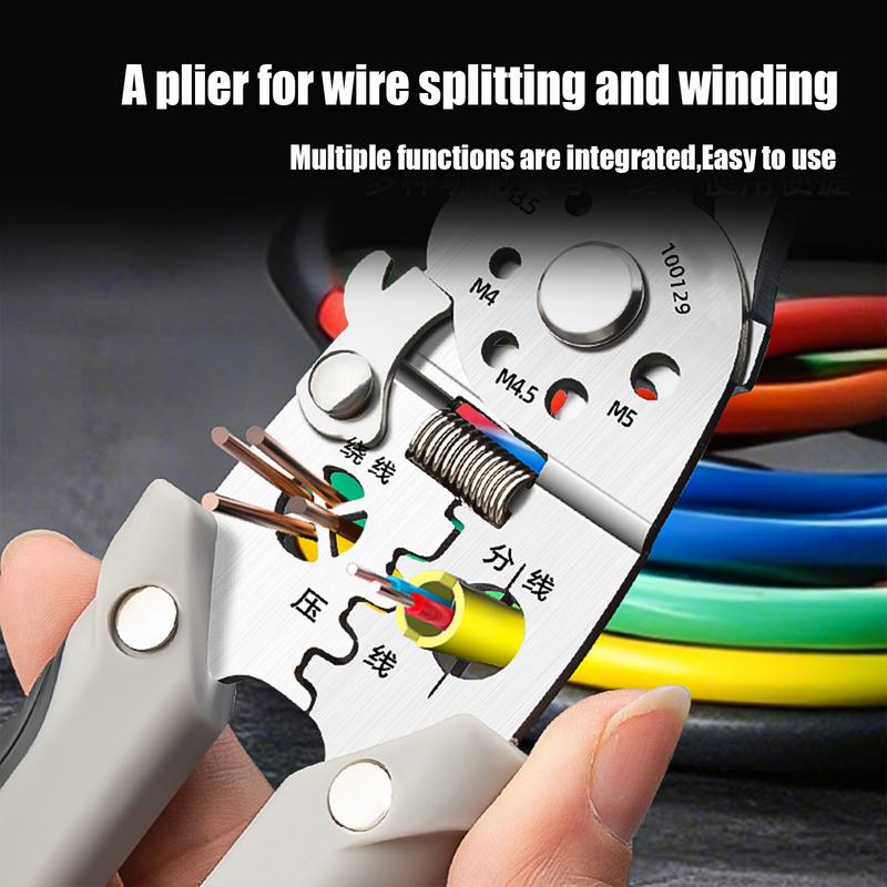 Foldable Crimper And Stripper 18-in-1 Multifunctional Wire Crimping Tool Automatic Electrical Cable Strippers With Non-slip