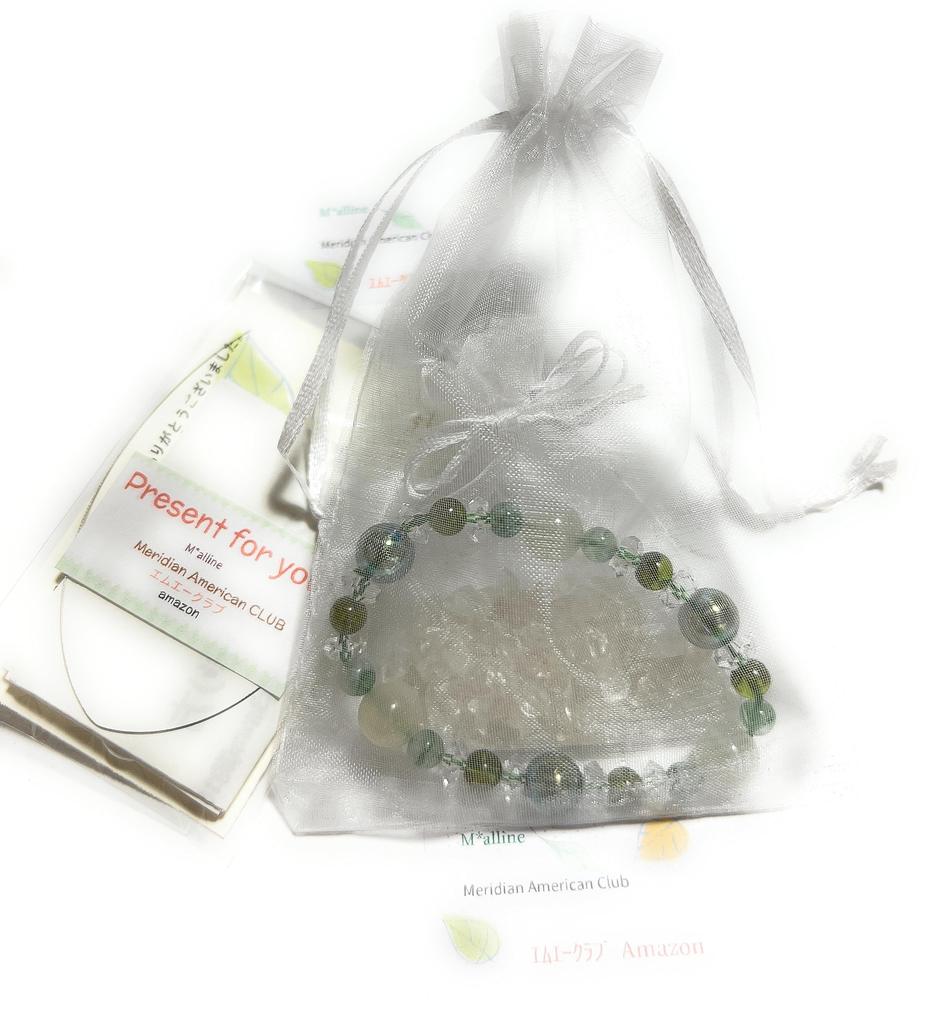 [Malline] Natural Stone Power Stone Bracelet: Peridot, Moonstone, Emerald Green Phantom, Green Aura, Crystal. Inner Diameter: Approx. 16cm. Made In