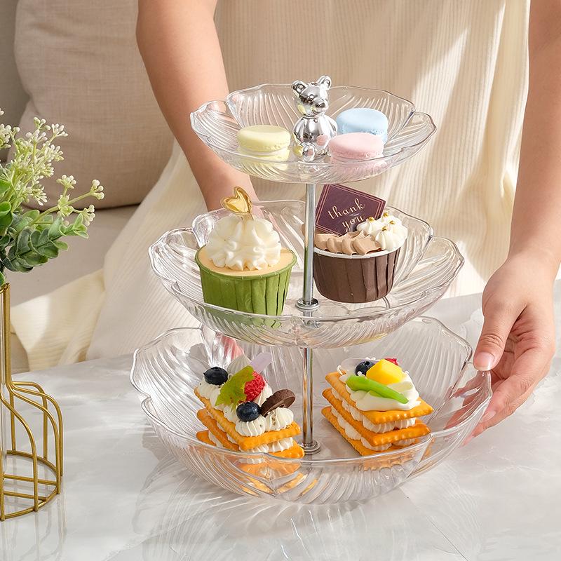 Exquisite Bear Fruit Plate: Multi-Layer Dessert & Candy Display for Luxurious Living Rooms.
