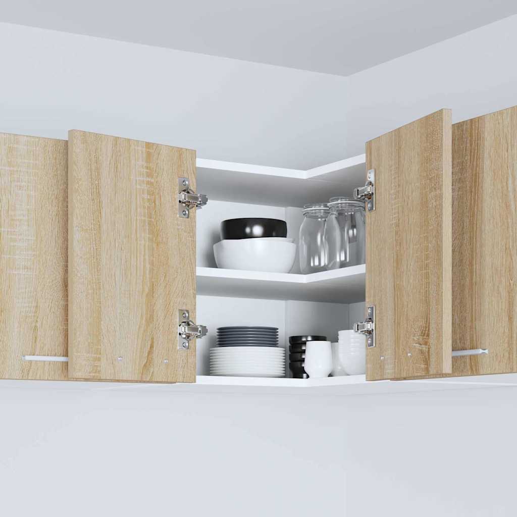 Hanging Cabinet In Sonoma Oak and White 57 X 57 X 40 Cm