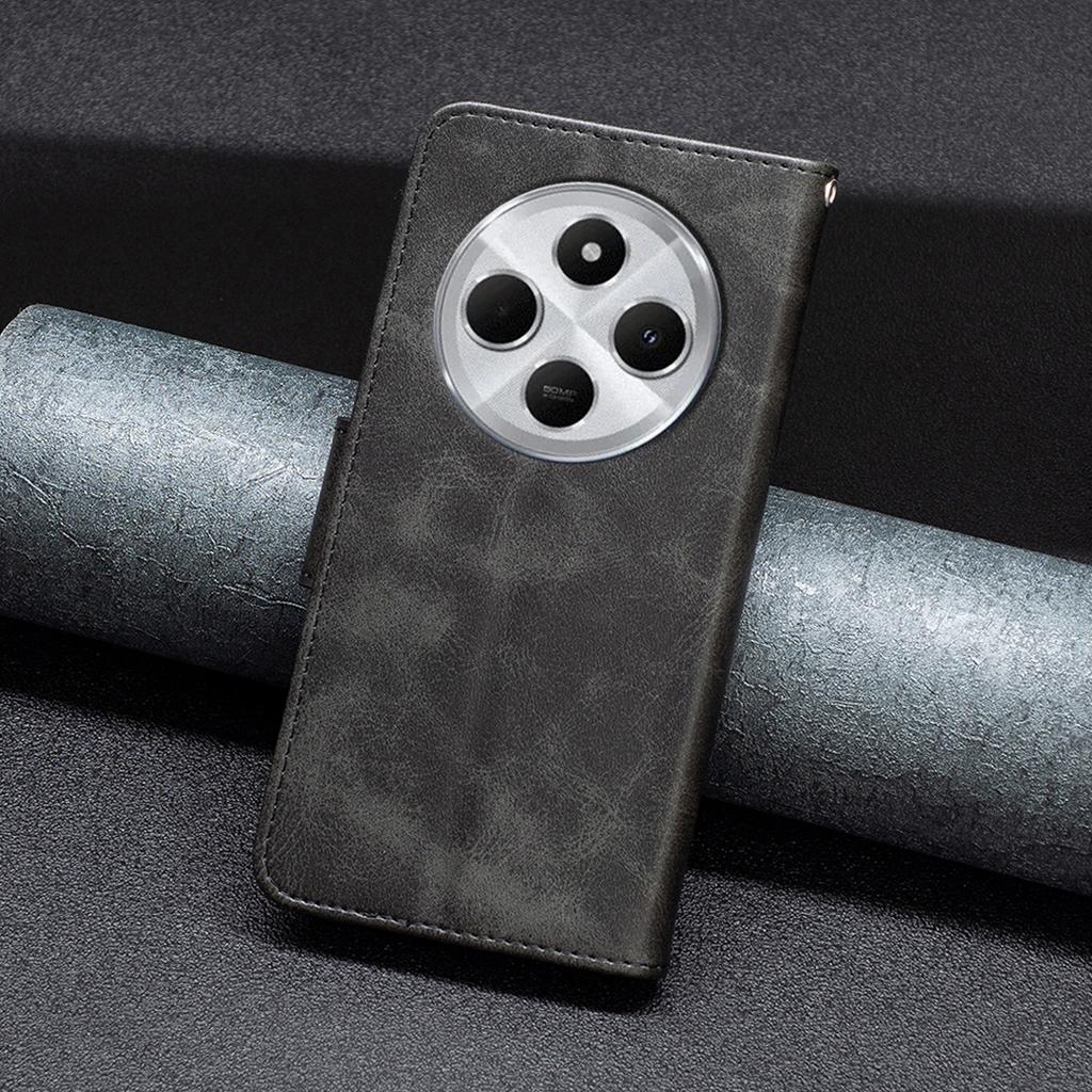 Für Xiaomi Poco C75 4G/Redmi 14R 5G/14C 4G Hülle Stoßfeste PU-Lederabdeckung mit Brieftasche Kartenfächern