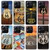 America Route 66 Phone Case For Xiaomi Redmi Note 15 14 14S 13 12S 12 Pro Plus 11S 11 10S 10 4G Cover 11E 11T 5G Print Fundas Re