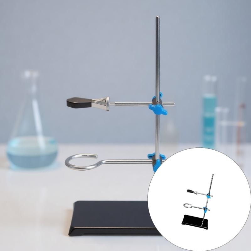 Multipurpose Laboratory Iron Stand 30cm Adjustable Height Easy To Assemble For Holding Various Research Instruments