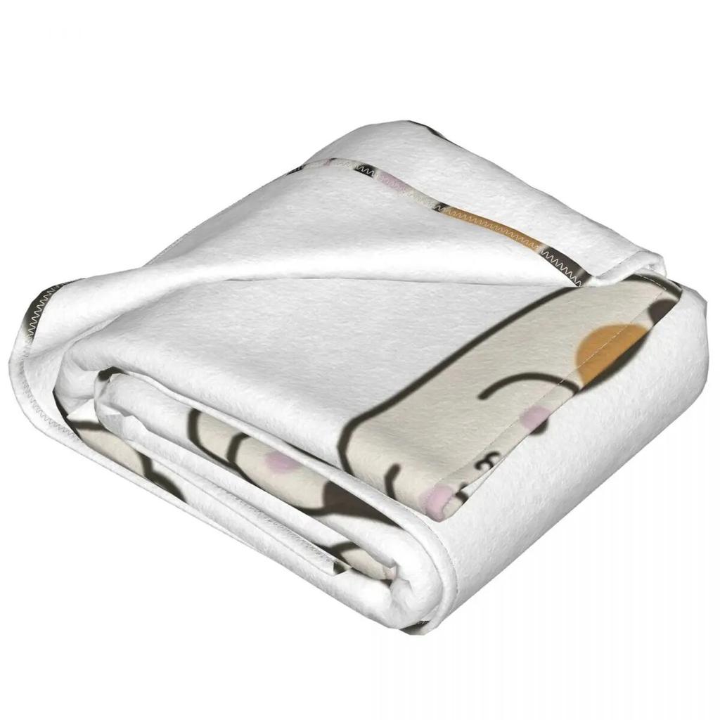 Kawaii Cat Blanket Fat Animal Camping Flannel Bedding Throws Warm Soft Couch Bed Custom Bedspread Birthday Present