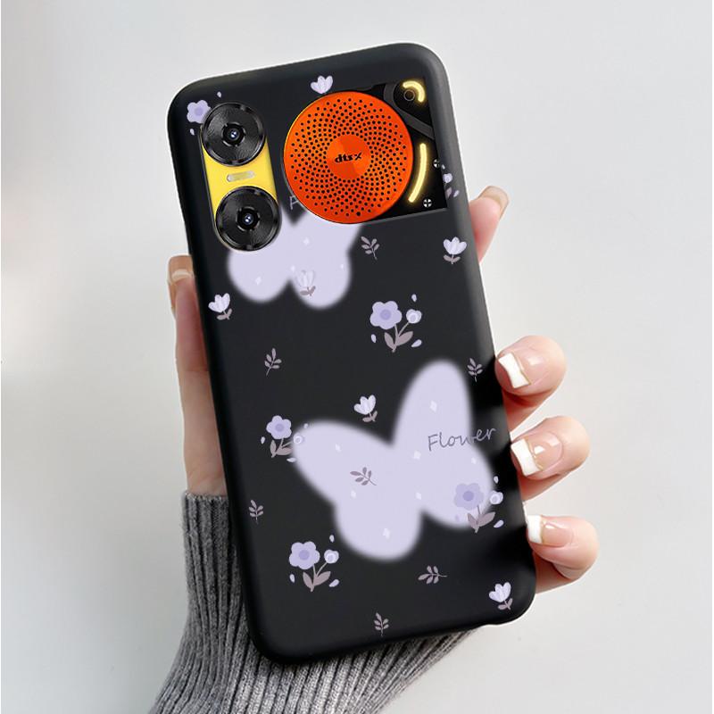 Printing Case For ZTE Nubia Music 2 Music2 Soft Silicone Black Shell For ZTE Nubia Music Z2353 Cover Cute Flower Cartoon Casing