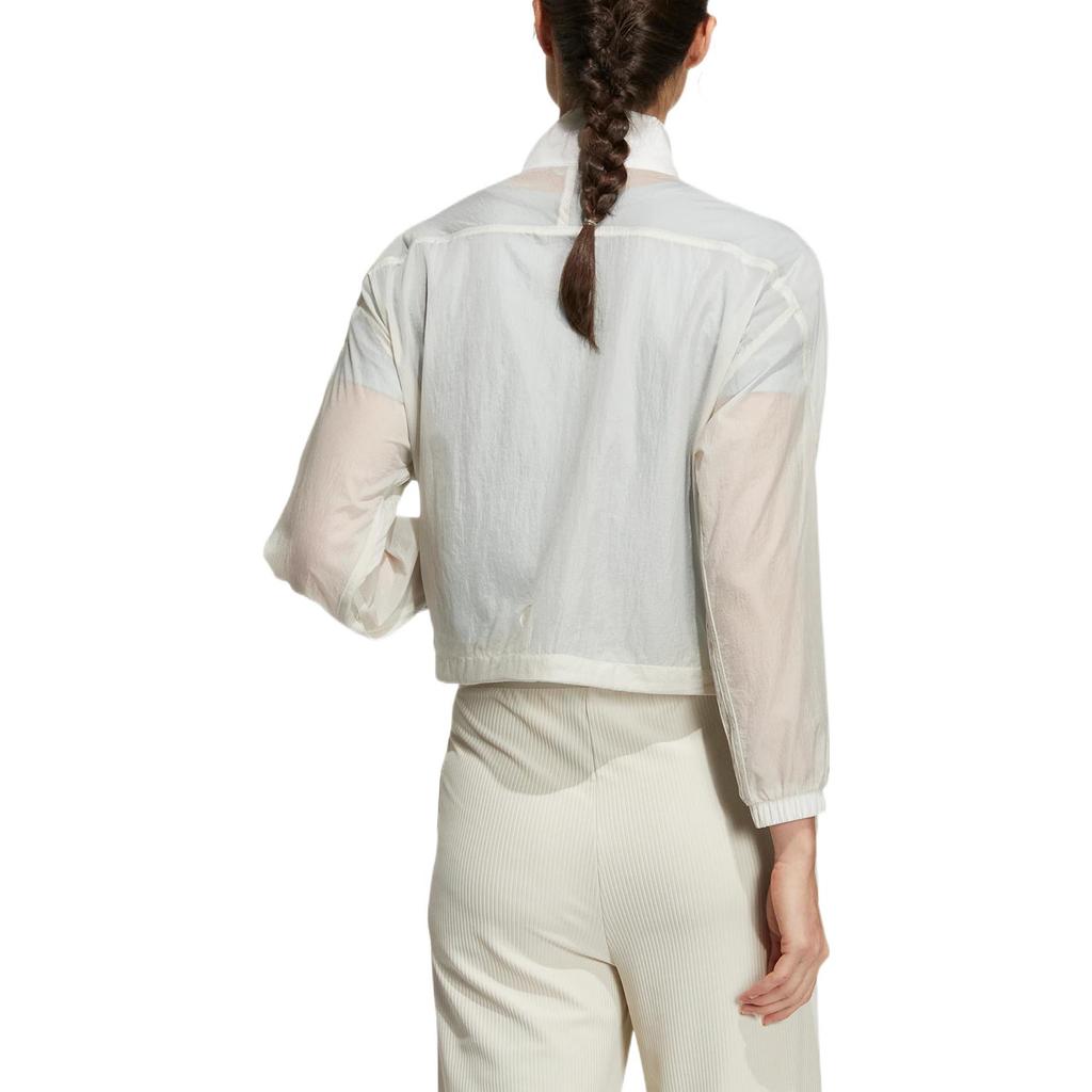 Adidas Wx Wv Jacket T2 Solid Color Side Three Stripes Stand Collar Sports Jacket Women Jacket White HR8406