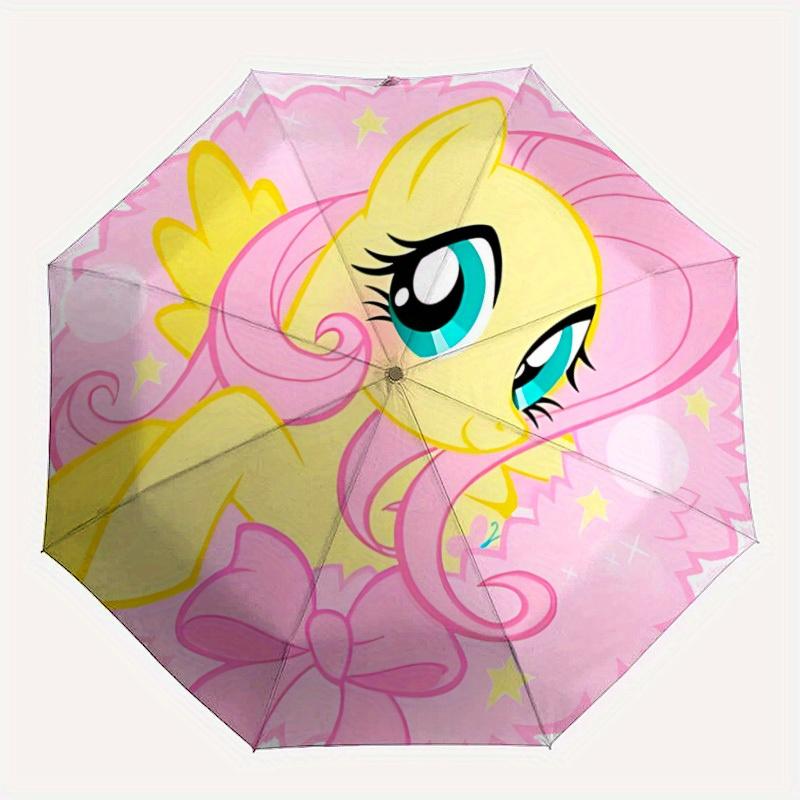 

1pc My Little Pony Automatic Umbrella With Folding Feature - Compact Travel Umbrella, Perfect Gift For Birthday, Christmas, 088