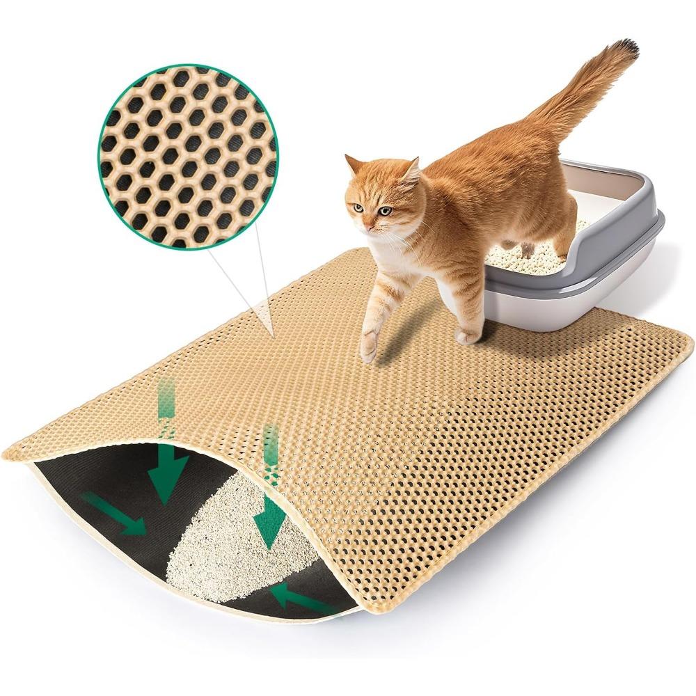 

Extra Large Cat Litter Mats, 120x70cm, 2 Layer Catcher Rug,Waterproof Urine Proof,Clean Easily,Non-Slip 120x70cm хаки