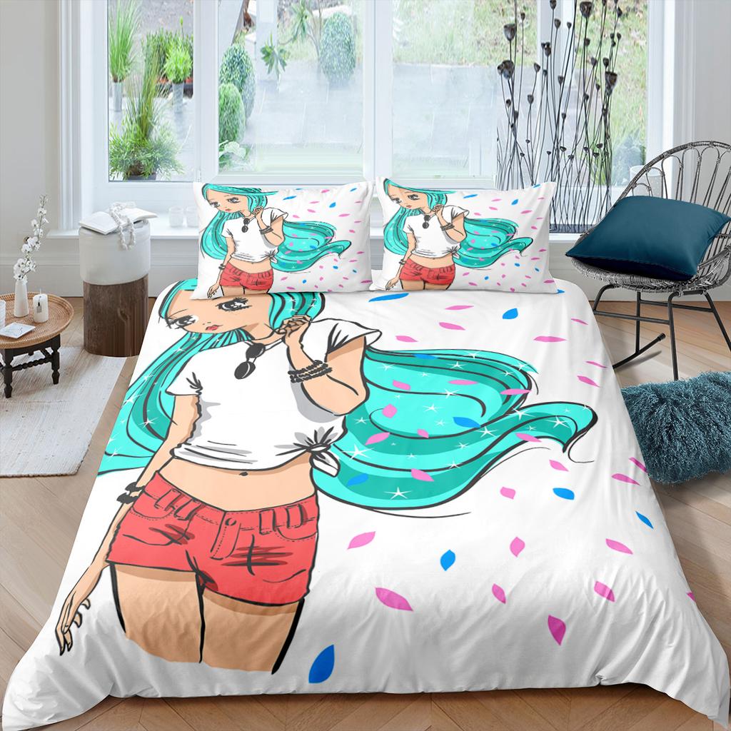 Luxury Duvet Cover and Pillowcase Digital Printing Star/moon/meteor Double Winter Quilt Cover Set Lantern Duvet Cover 1 Person