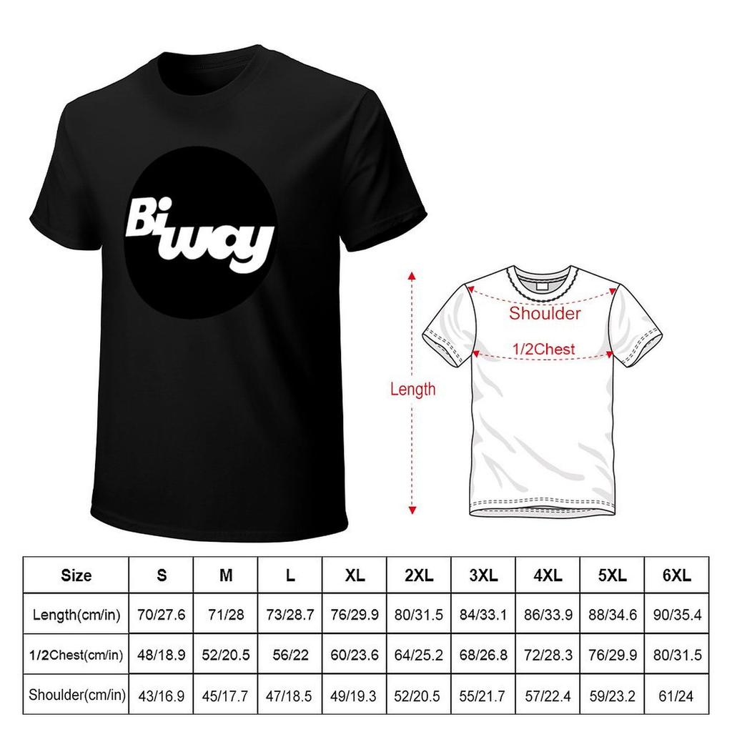 Biway (Circle Logo) T-Shirt Customizeds Quick-Drying Vintage T Shirts Graphic Shirts Men