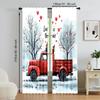 2 pcs   versatile polyester transparent curtains for home decoration Valentine's Day (2) for use in bedrooms and living rooms