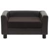 VidaXL Canapé pour Chien Marron 60x43x30 cm Peluche et Similicuir Sofa Chat 170961