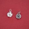 S925 Sterling Silver Ginkgo Flower Pendant with Hand-woven Rope and Beaded Craftsmanship.