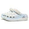 Crocs Classic Clog Warm Pudding EVA Refreshing Trend Graffiti Personality Unique Hole Shoes Unisex Pale Blue