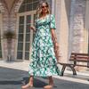 Amazon Independent Station Cross-border New Summer European and American Foreign Trade Women's Casual French Large Print Dress